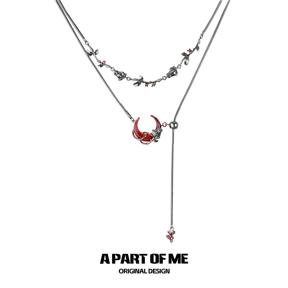 Blood Moon Rose Necklace