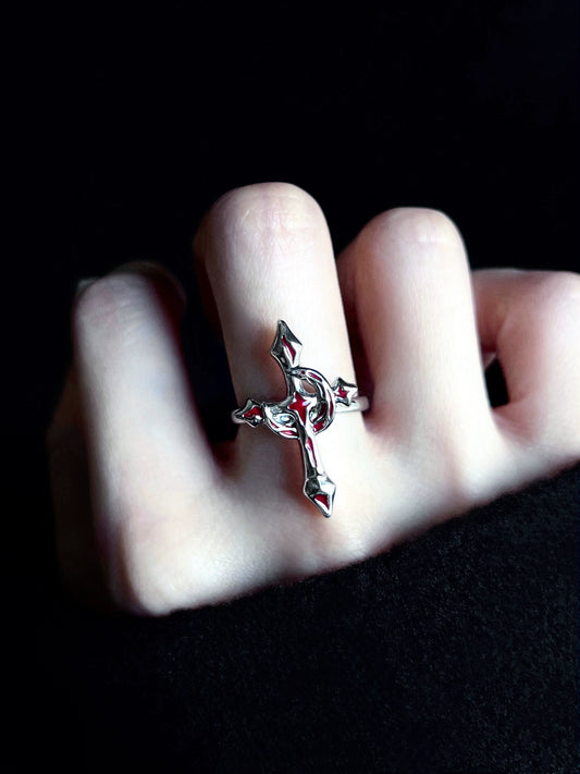 "Blood Moon Cross" Gothic Necklace