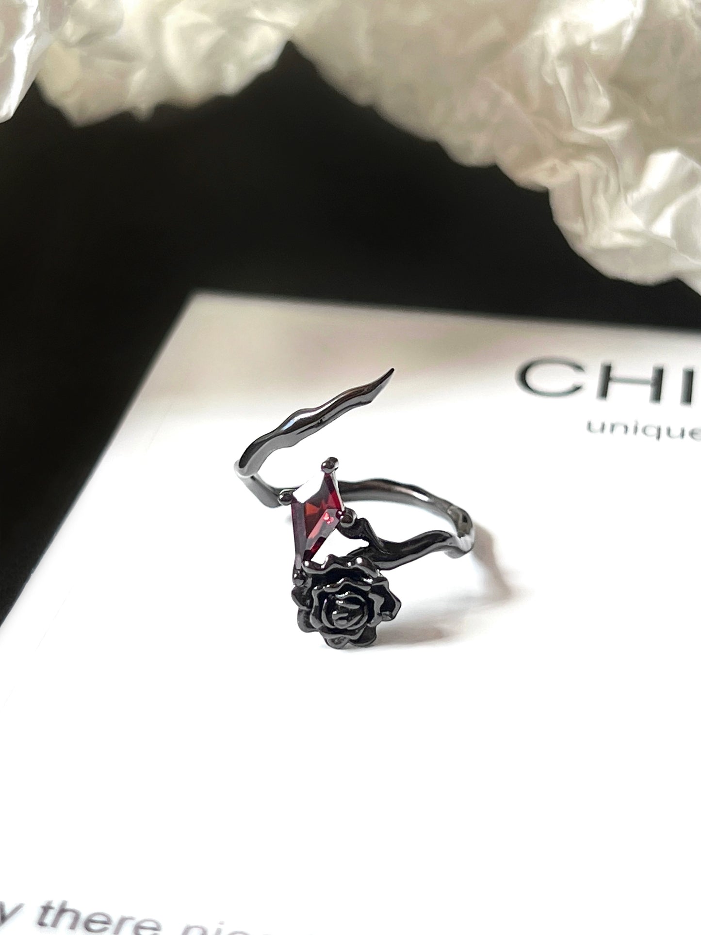 "Hellflower" Black Gold Ring