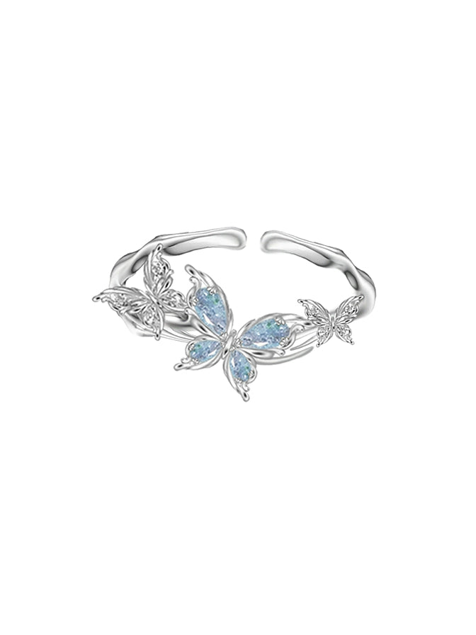 Enchanted Blue Butterfly Ring