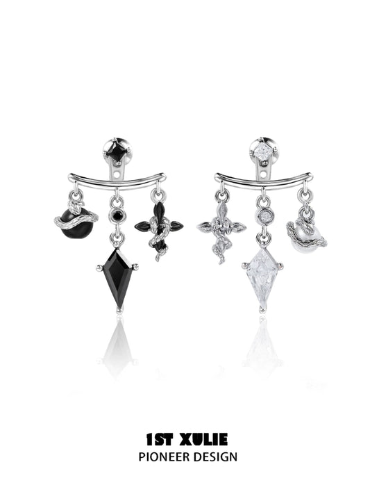 Y2K Midnight Viper Snake Earrings