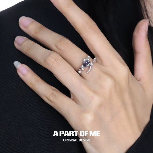 Vine Amethyst Silver Ring