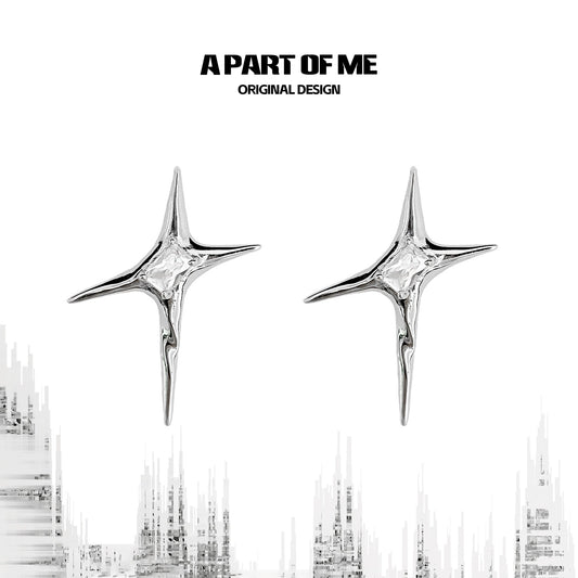 Metallic Quadrangle Punk Earrings