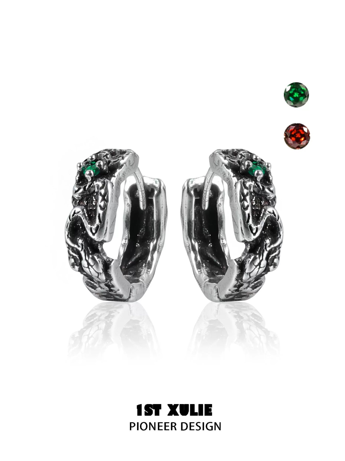 Y2K Black Snake Texture Earrings
