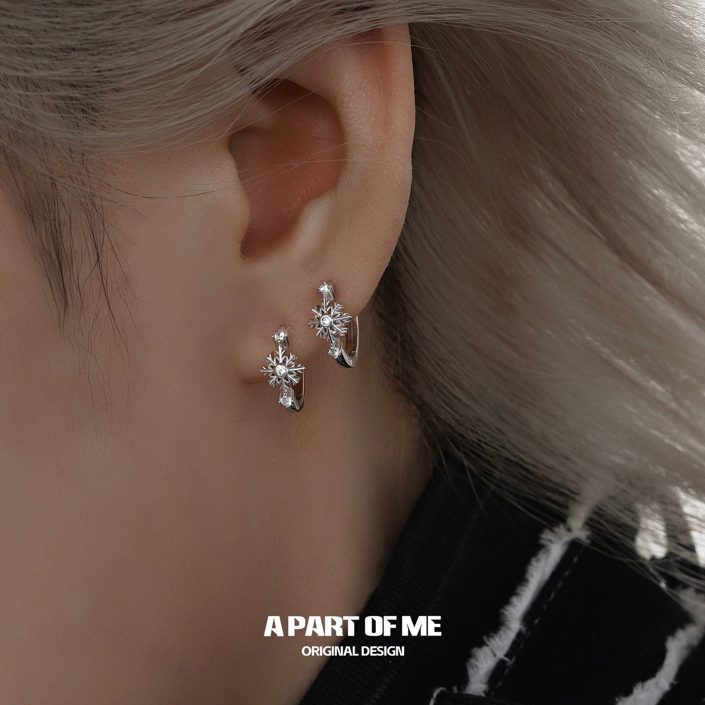 Frosted Snowflake Zircon Earrings