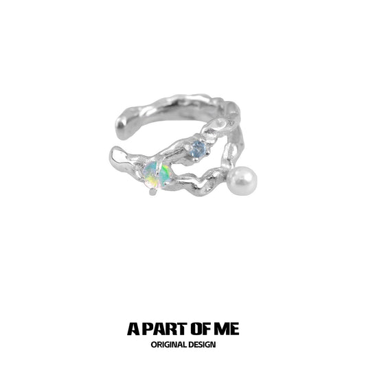 Rainbow Pearl Ear Cuffs