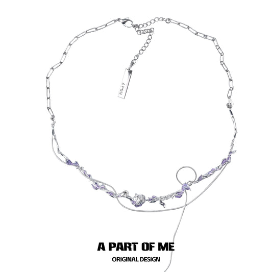 Love Purple Rose Necklace