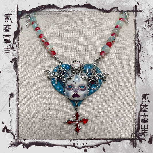 Necklaces-Ersan Tongsheng Necklace Niche Original Baby Design Diablo Subculture Punk Wind y2k Diablo Spice Girl Collarbone Chain