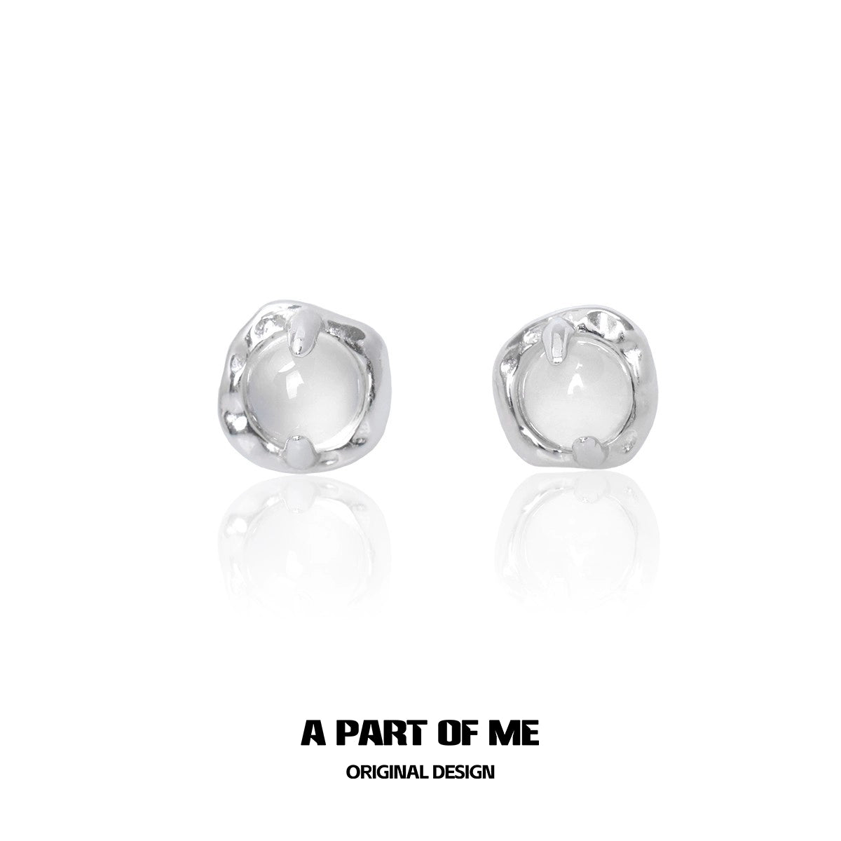White Agate Mini Stud Earrings