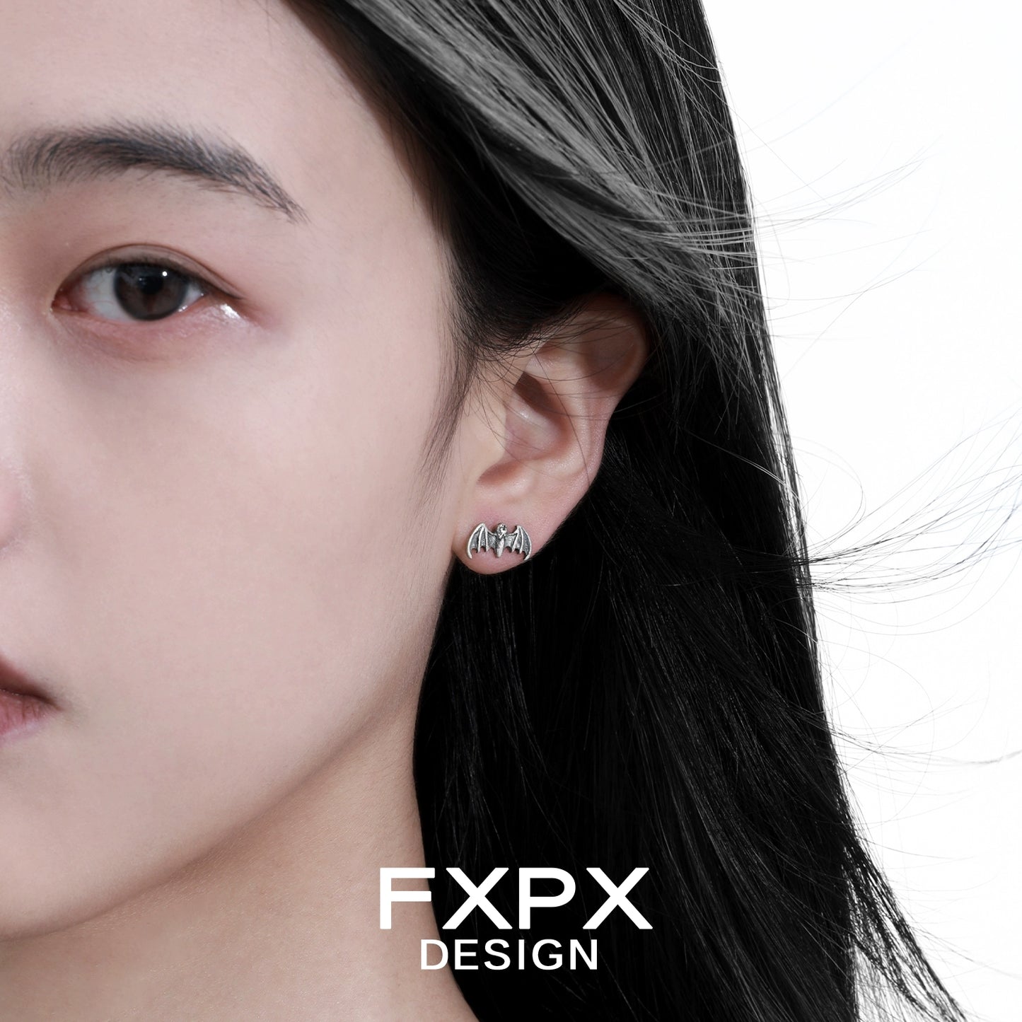 Retro Hip-Hop Bat Stud Earrings