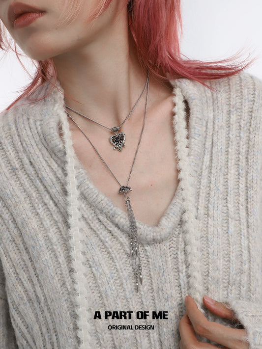 Retro Double-Layer Love Necklace