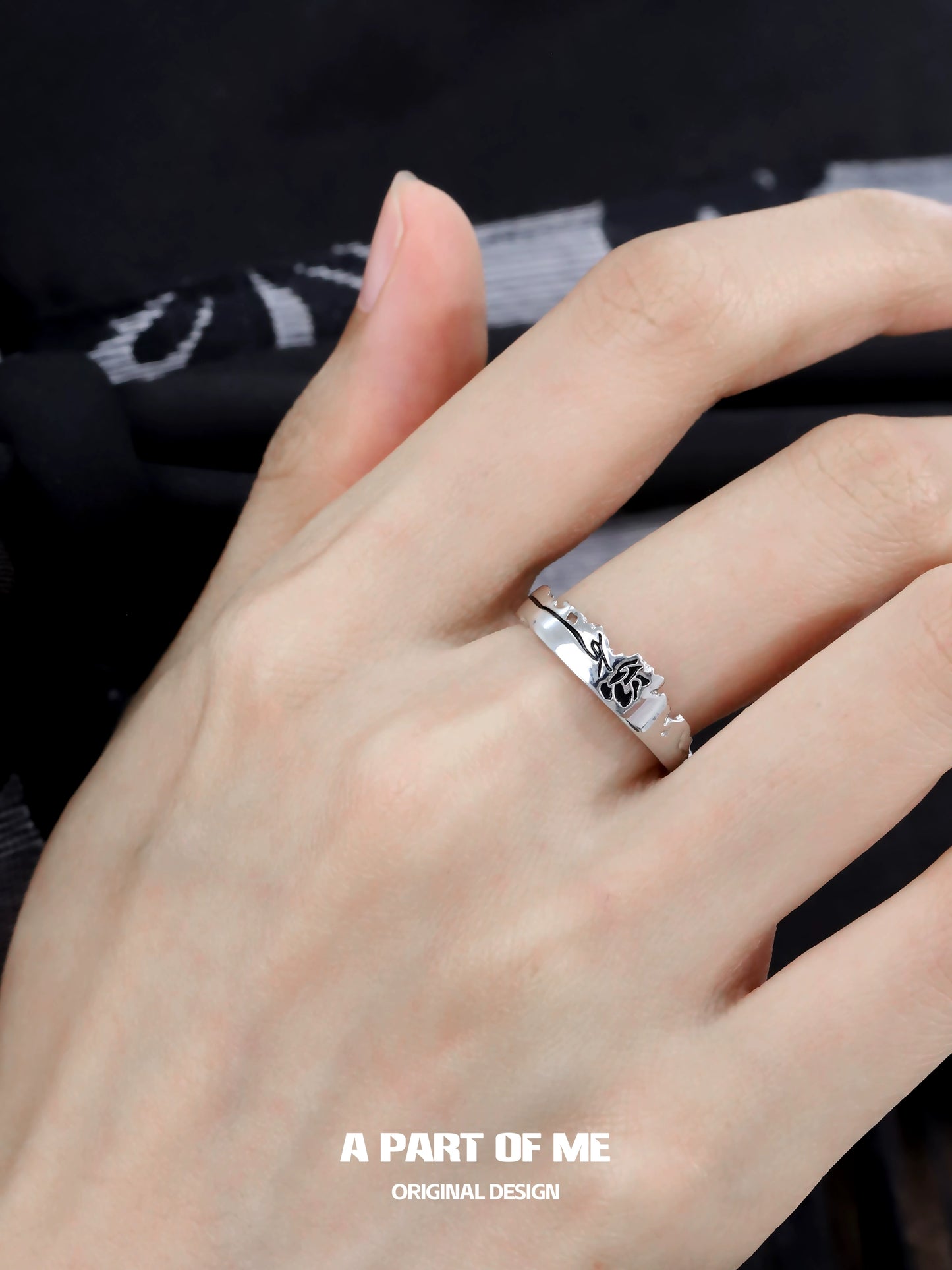 Moon Rose Couple Rings