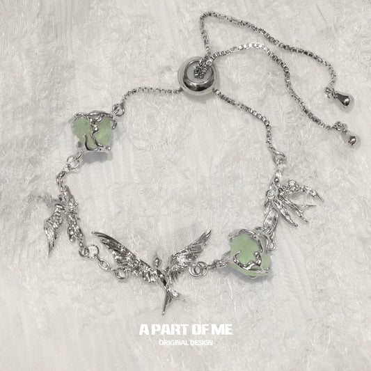 Flying Bird Fluorite Bracelet