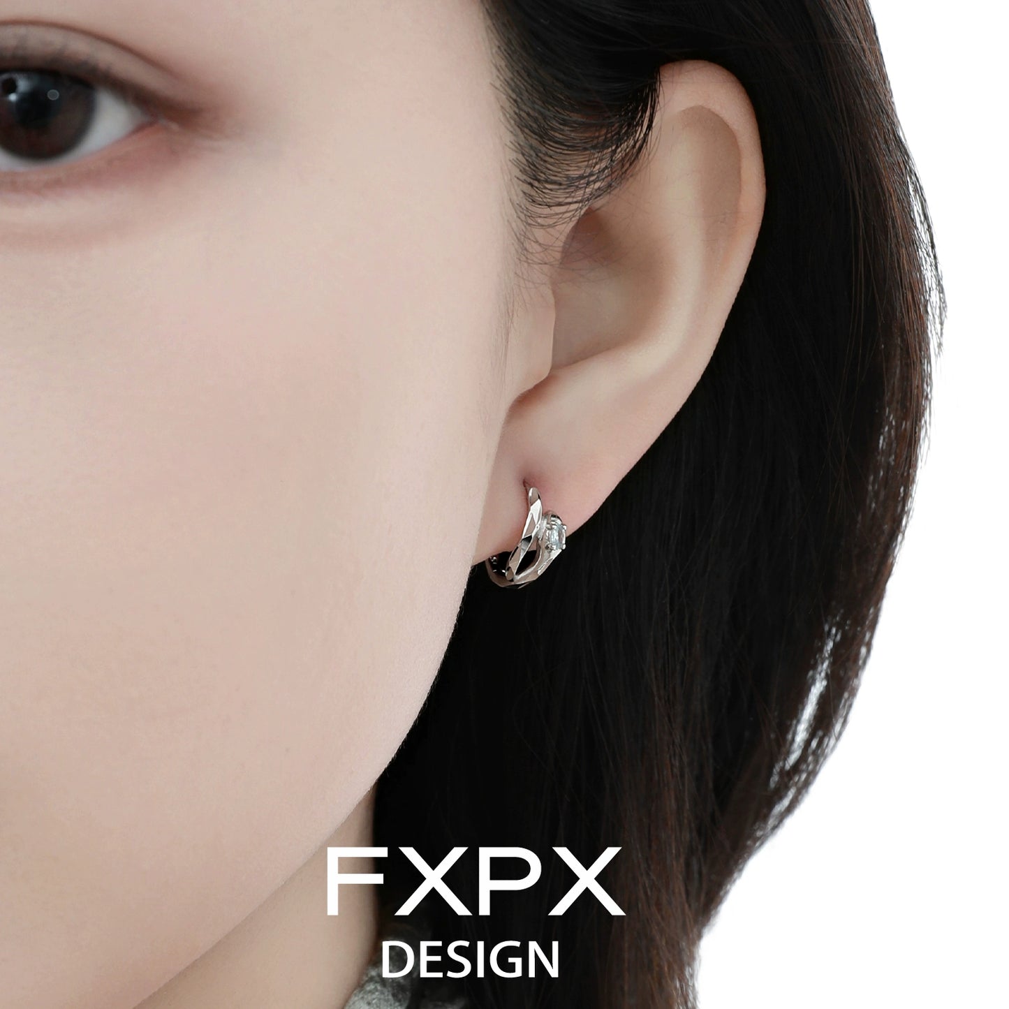 Blue & White Serpentine Zircon Earring