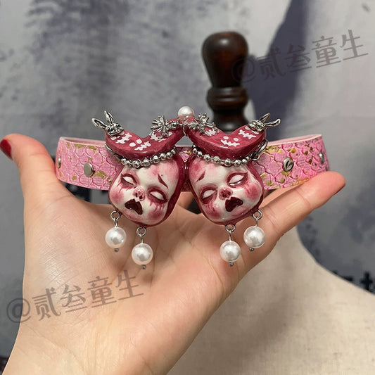 Choker-Two Three Tongsheng Original Doll Necklace Female Dark Niche Hottie Premium Sense Choker Clavicle Chain Sweet Cool Soft Girl