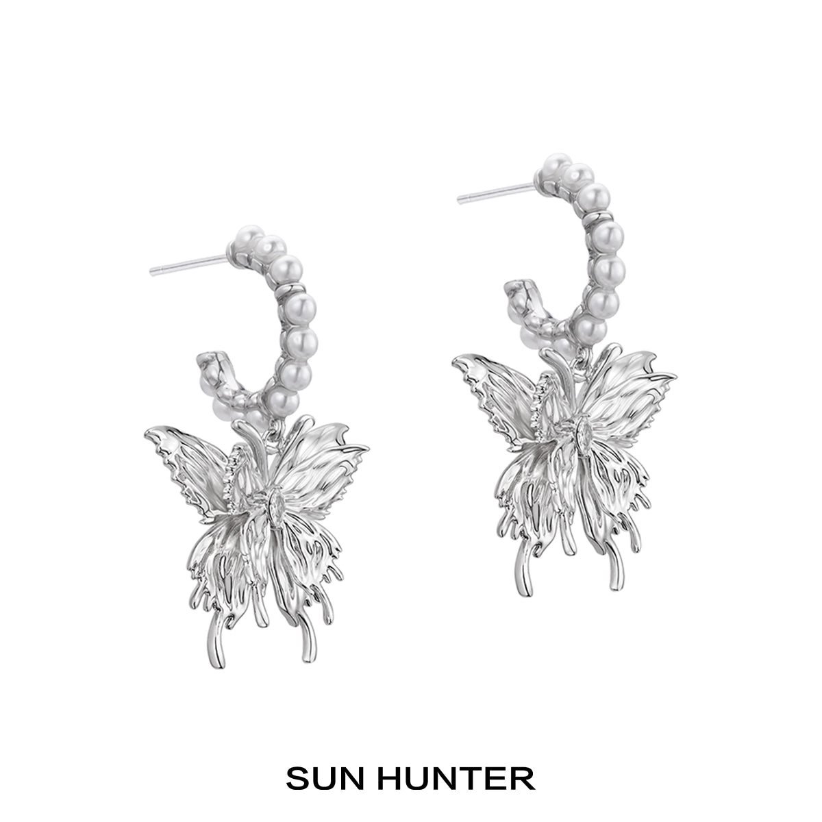 Pearl Butterfly Spice Girl Earrings