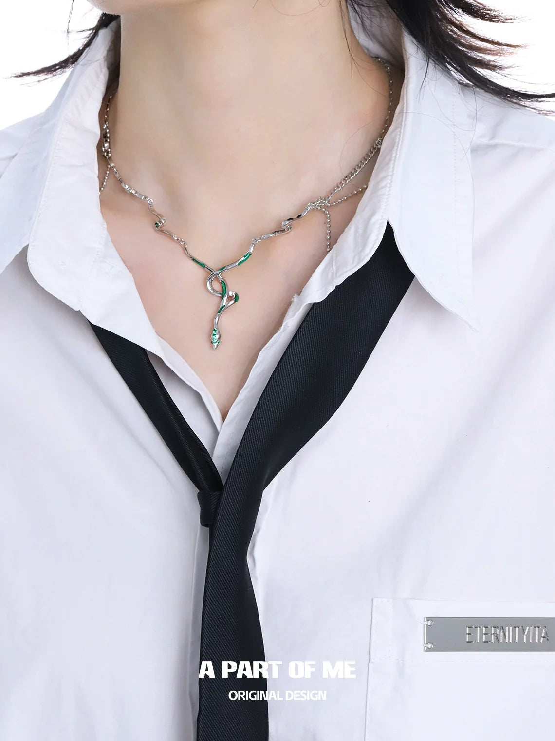 Slytherin Green Serpent Coil Necklace