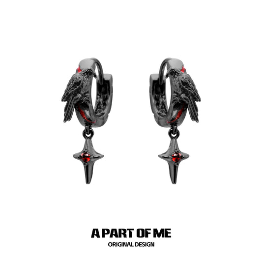 Bloodstained Crow Earrings