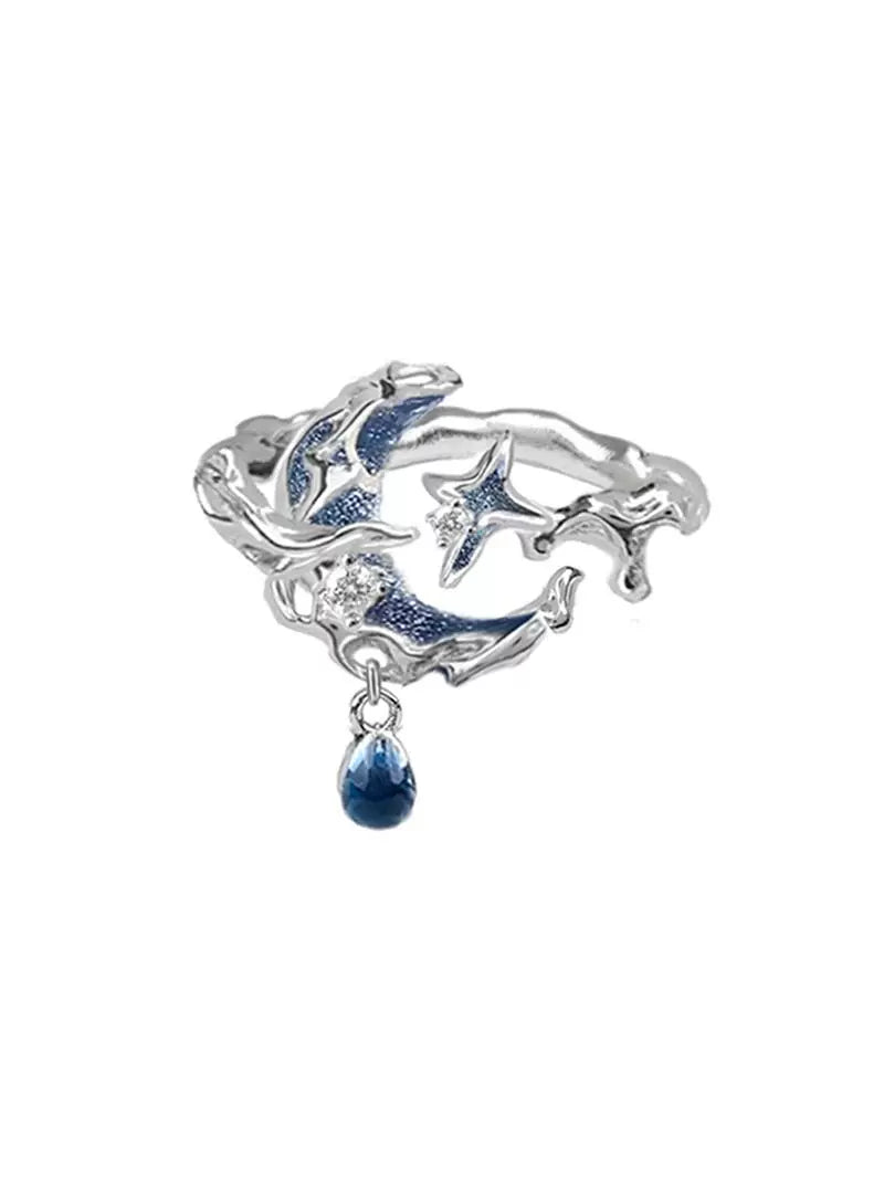 Starry Sky Blue Moon Ring