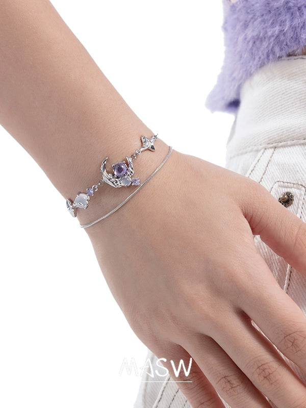 Starry Sky Purple Moon Bracelet