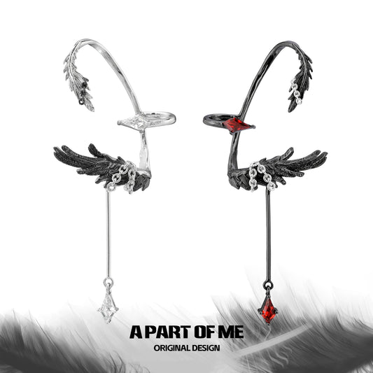 Dark God Feather Ear Cuffs