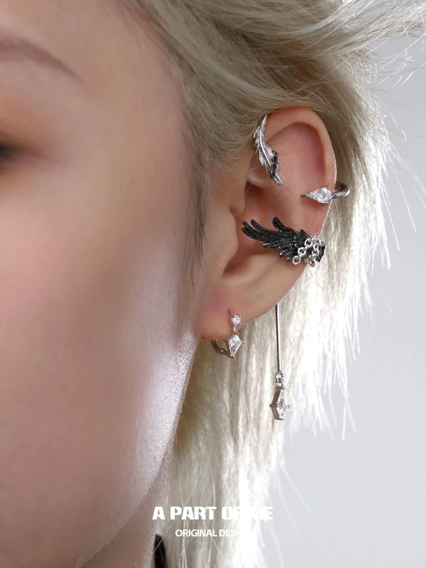 Dark God Feather Ear Cuffs