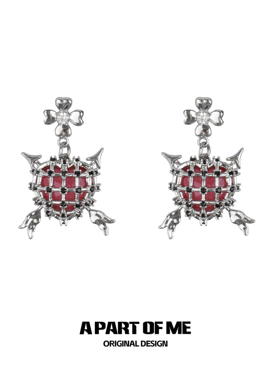 Thorn Heart Gothic Earrings