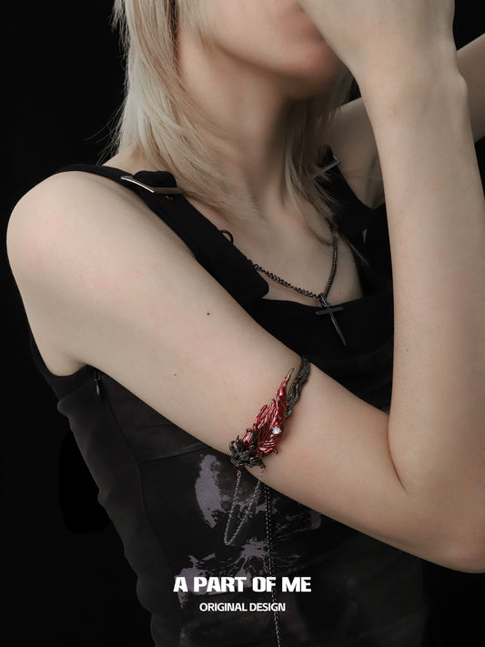 White Agate Feather Arm Ring