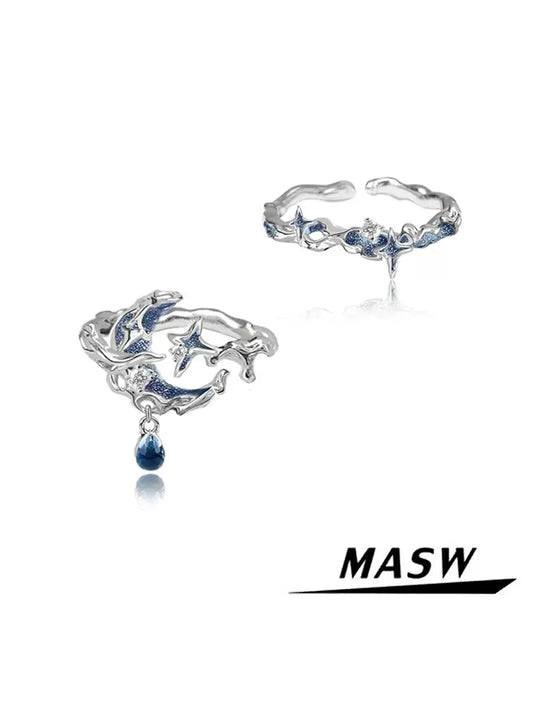 Starry Sky Blue Moon Ring