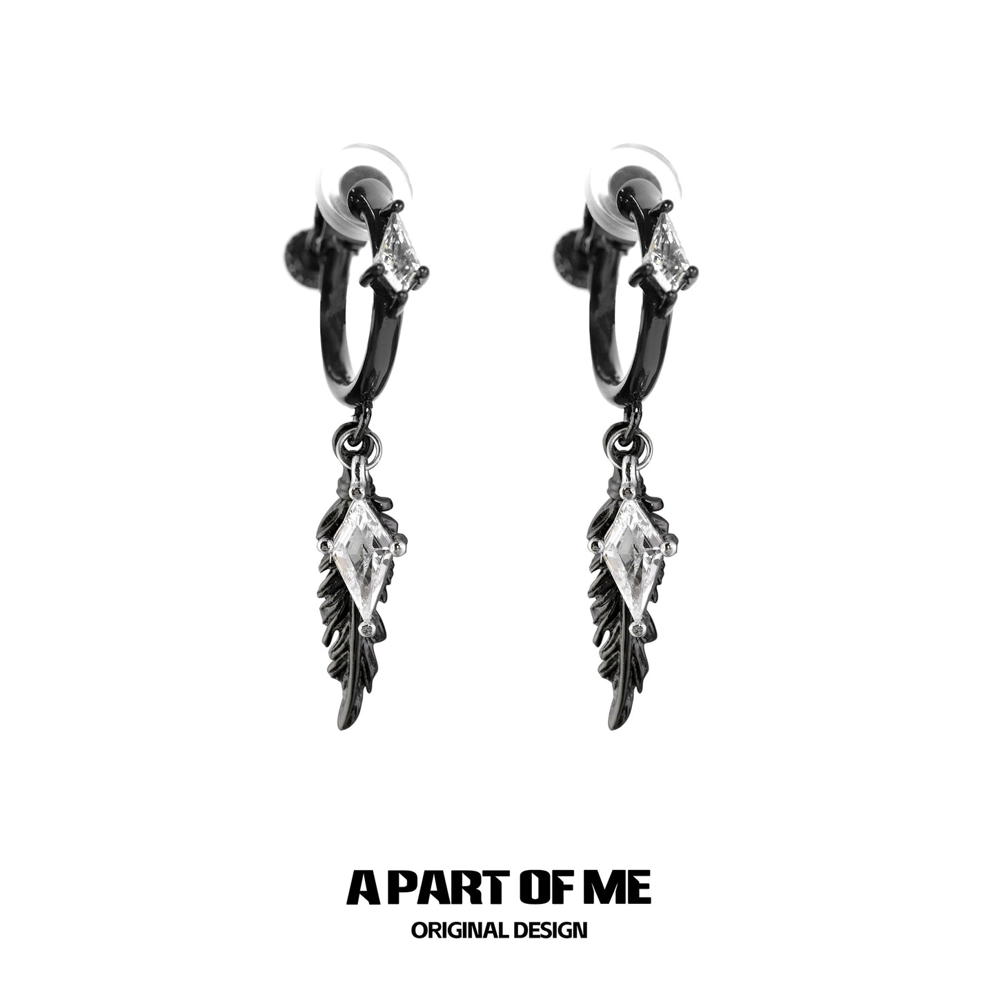 Y2K Feather Zircon Earrings