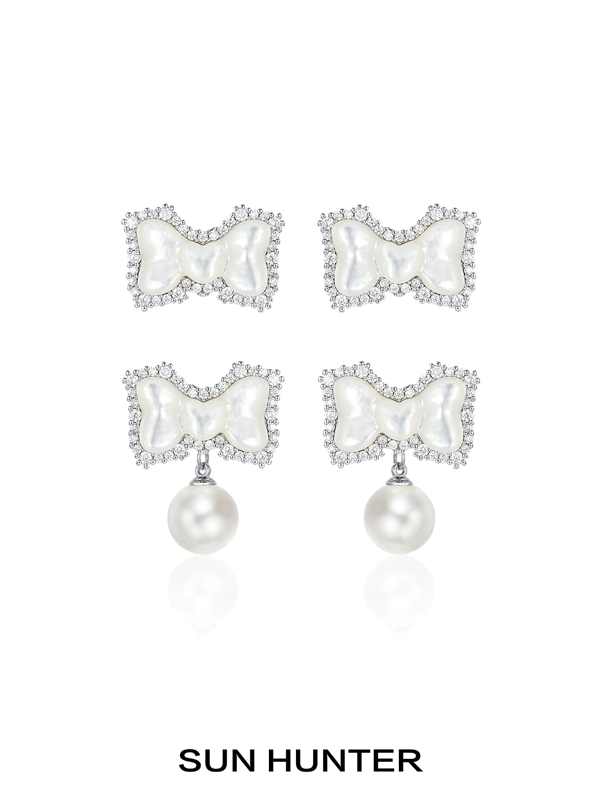 Bow Fritillary Pearl Earrings
