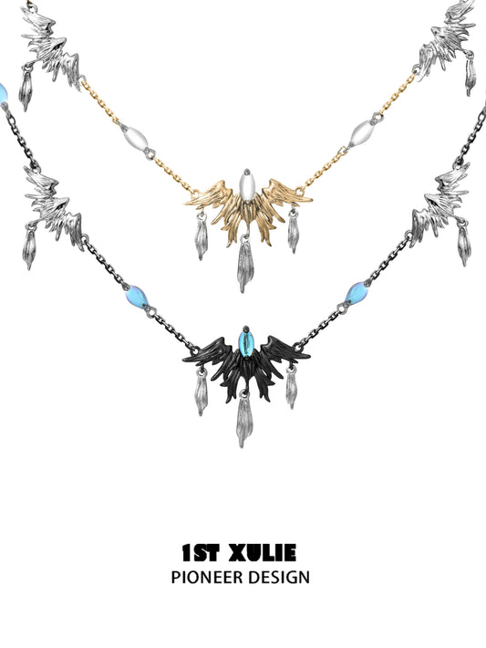 Y2K Magic Wings Feather Necklace