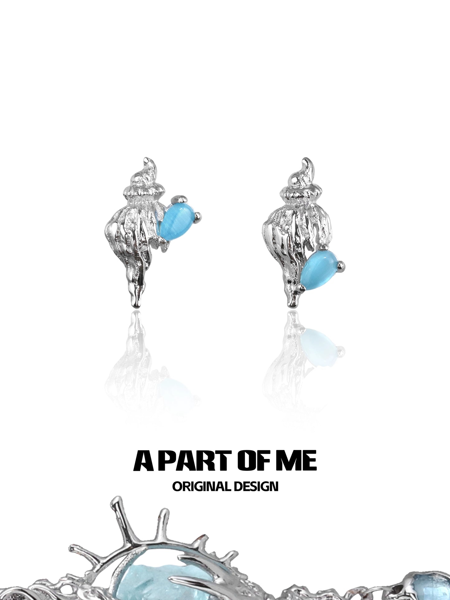 Ocean Whisper Conch Silver Earrings