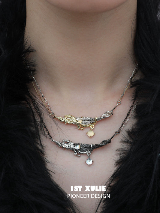 Y2K Enchanted Feather Necklace
