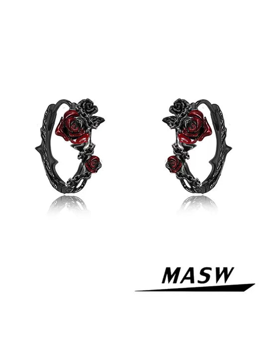 Red Rose Gothic Earrings