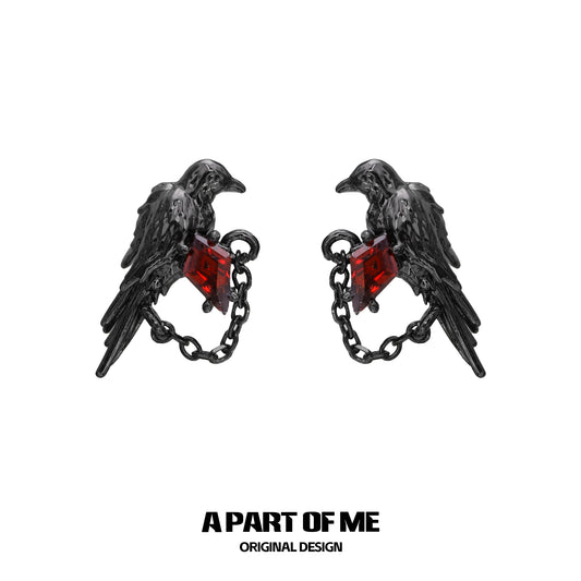 Dark Raven Edgy Earrings