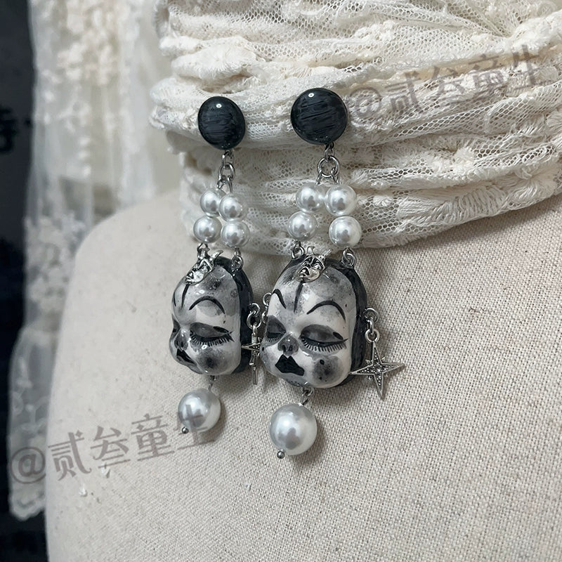 Earrings & Ear Cuffs-Ersan Tongsheng Handmade Original Handmade Niche Love Earrings Personality Dark Sweet Cool Subcultural Earrings Earrings