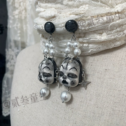 Earrings & Ear Cuffs-Ersan Tongsheng Handmade Original Handmade Niche Love Earrings Personality Dark Sweet Cool Subcultural Earrings Earrings