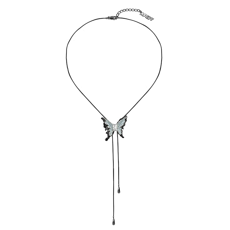 Ink-Style Butterfly Necklace