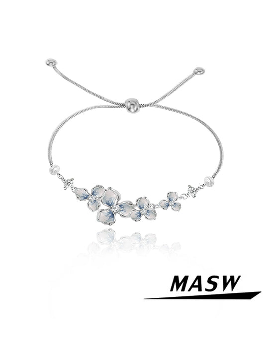 Enamel Gradient Flower Bracelet