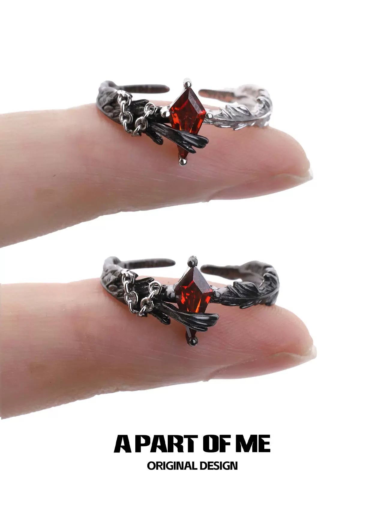 Dove & Crow Feather Ring