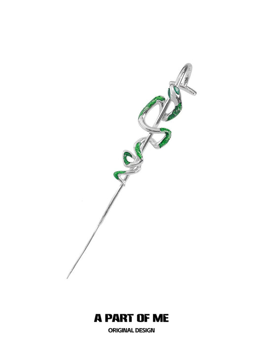 Slytherin Green Snake Piercing Earrings