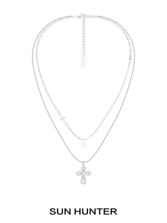 Elegant Teardrop Cross Necklace