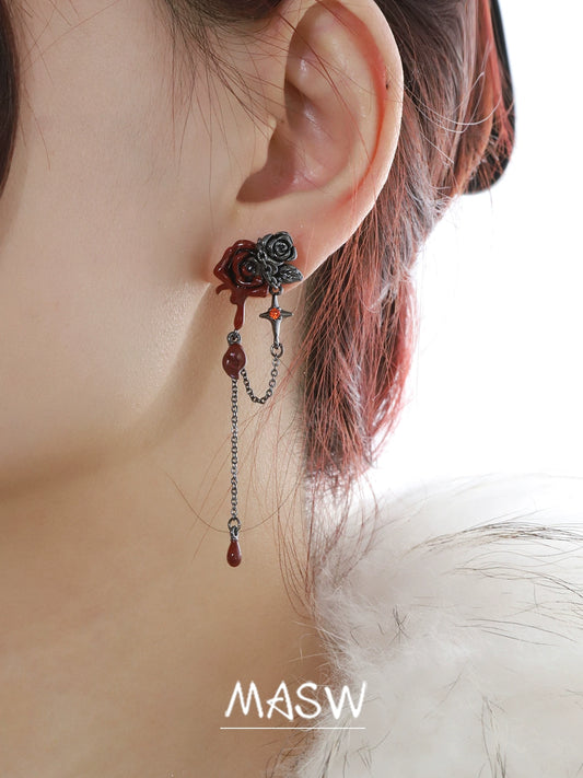 Thorns Rose Tassel Earrings