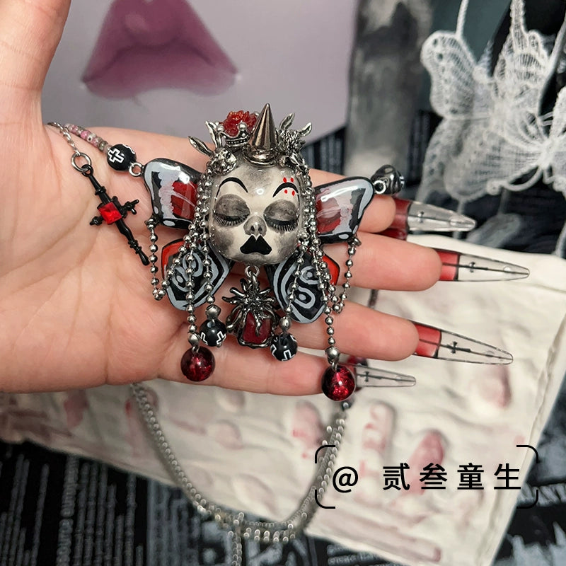 Necklaces-Ersan Tongsheng Original Butterfly Gothic Punk Subculture Niche Does Not Fade Cool Spice Girl Necklace Accessories Female