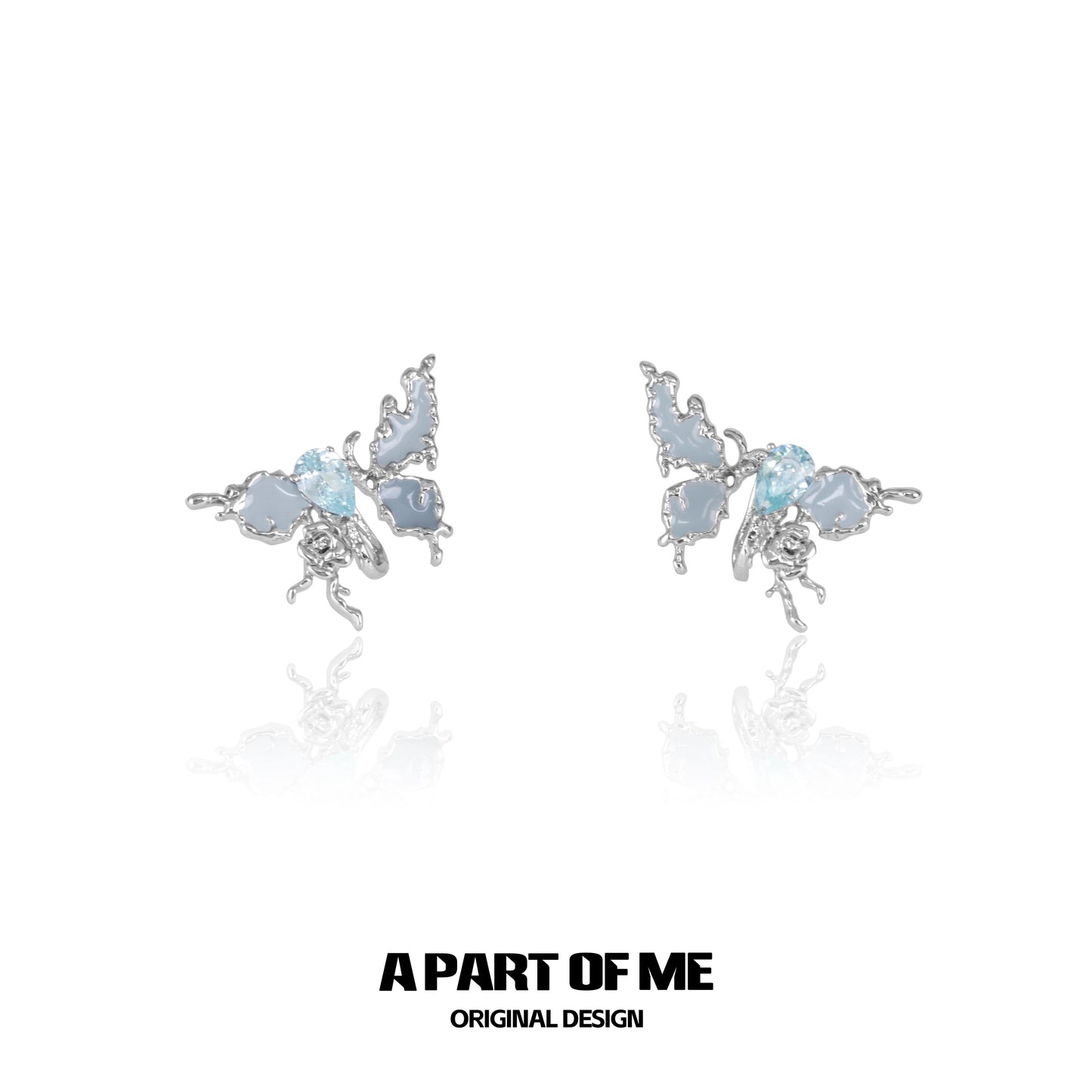 Delicate Blue Butterfly Earrings