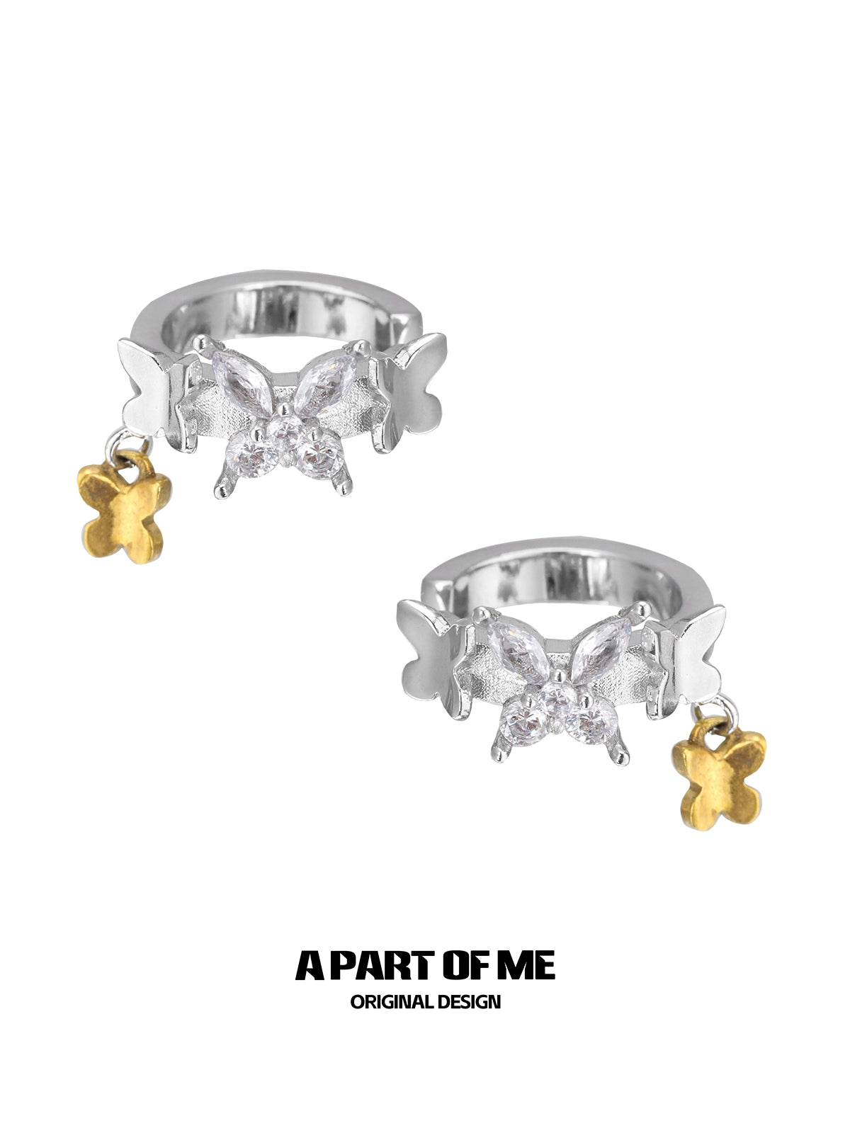 Radiant Butterfly Diamond Ear Clips