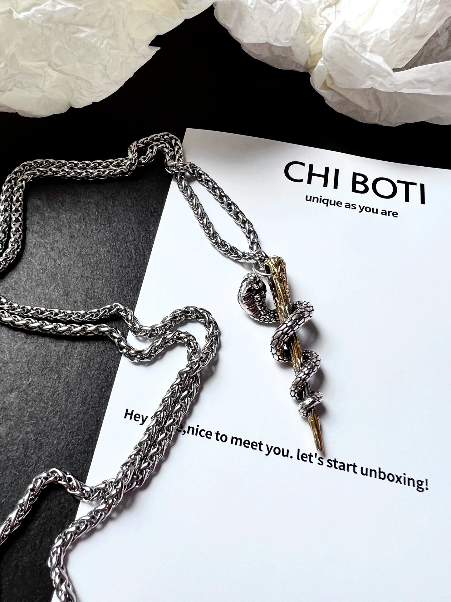 "Snake Curse Scepter" Goth Necklace