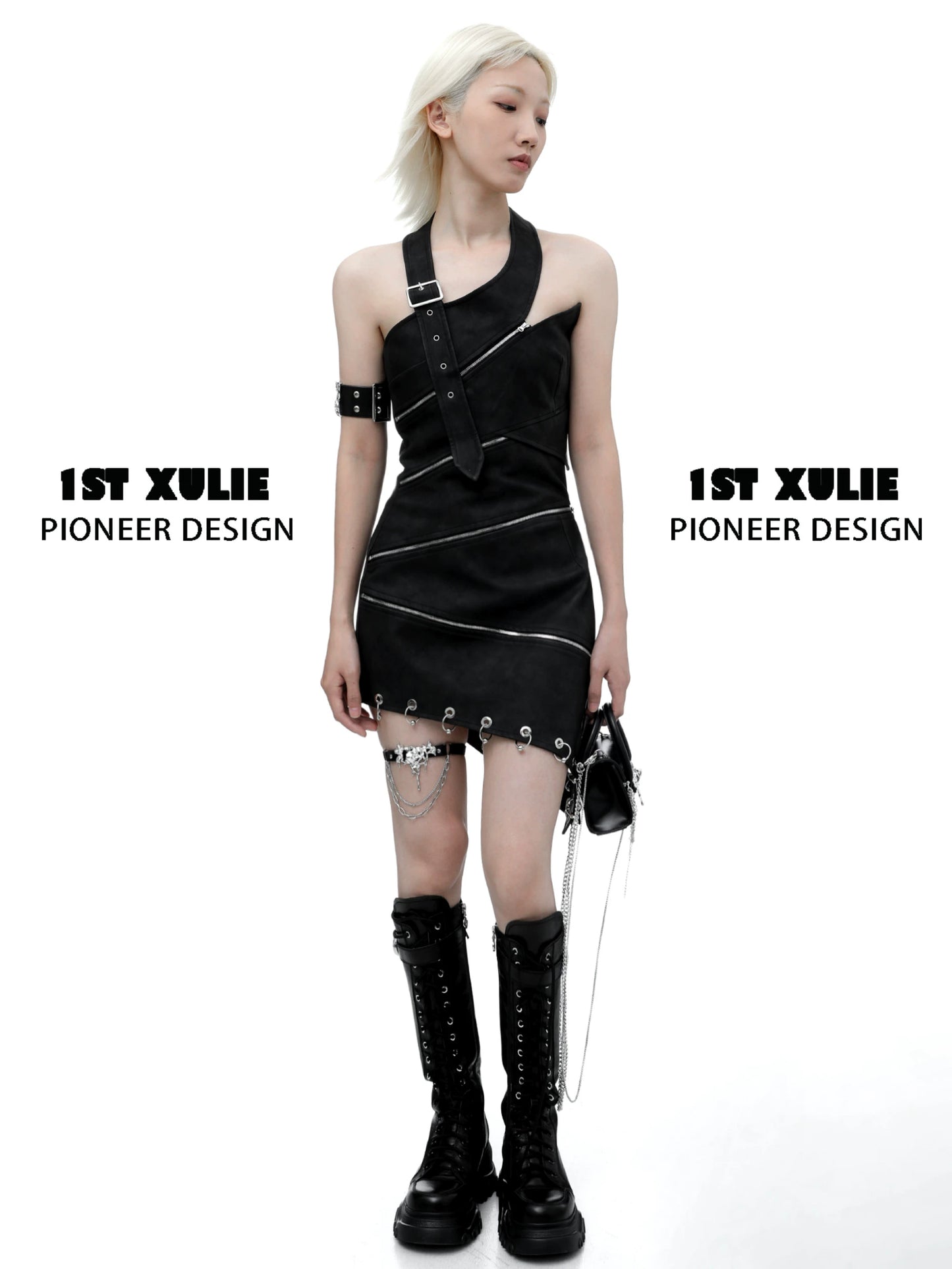 Gothic Y2K Dark Cyber Rose Thigh Chain