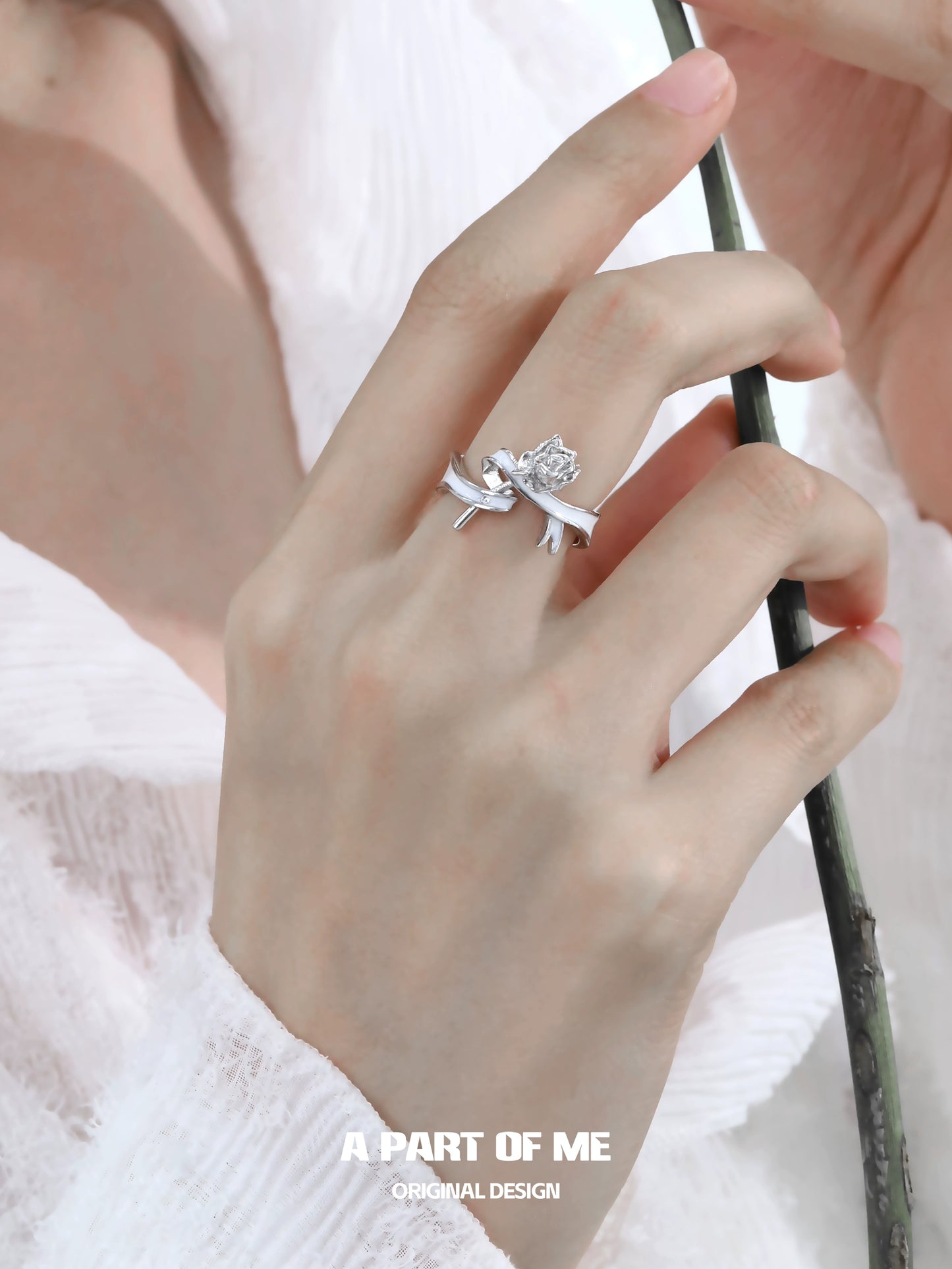 Rose Bow Silver Ring